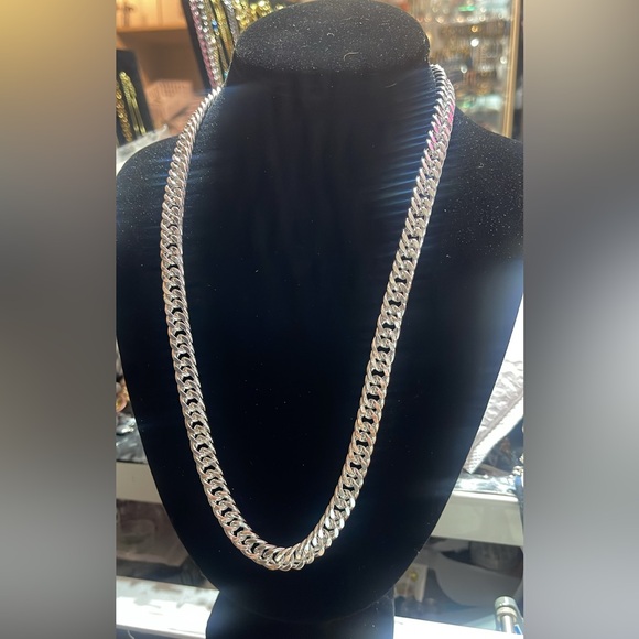 925 Sterling Silver men’s thick necklace 24 inch